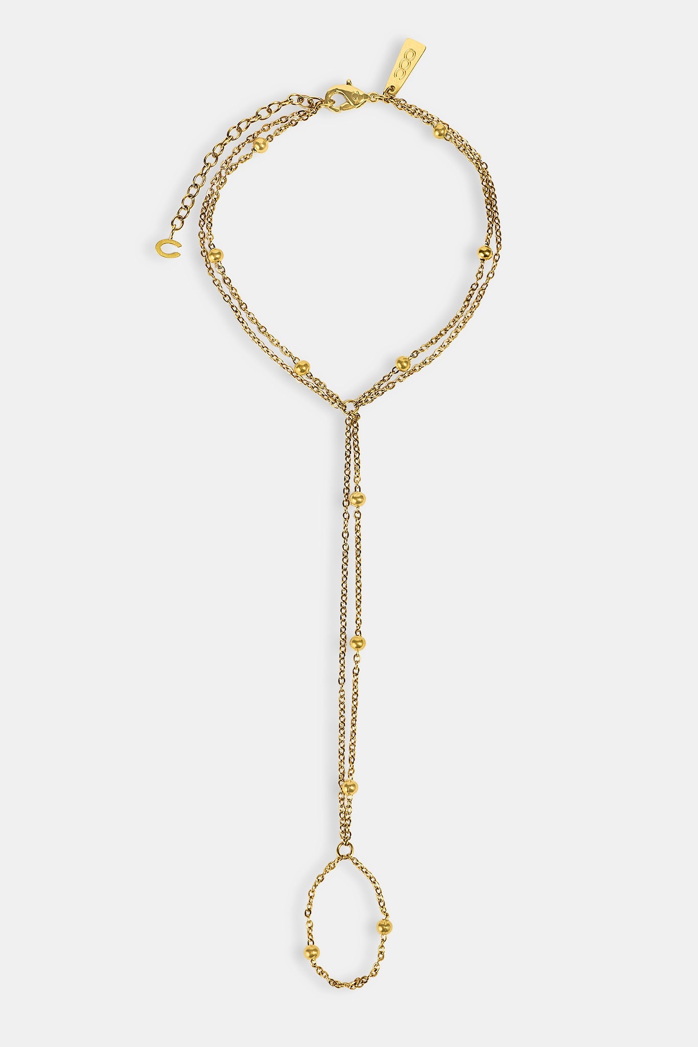 Polished Round Layered Anklet - 5mm - Gold
